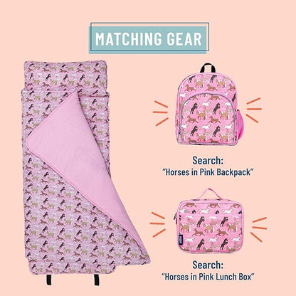 Wildkin Original Nap Mat with Reusable Pillow for Boys & Girls, Perfect for Elementary Daycare Sleepovers, Features Hook & Loop Fastener, Cotton Blend Materials Nap Mat for Kids