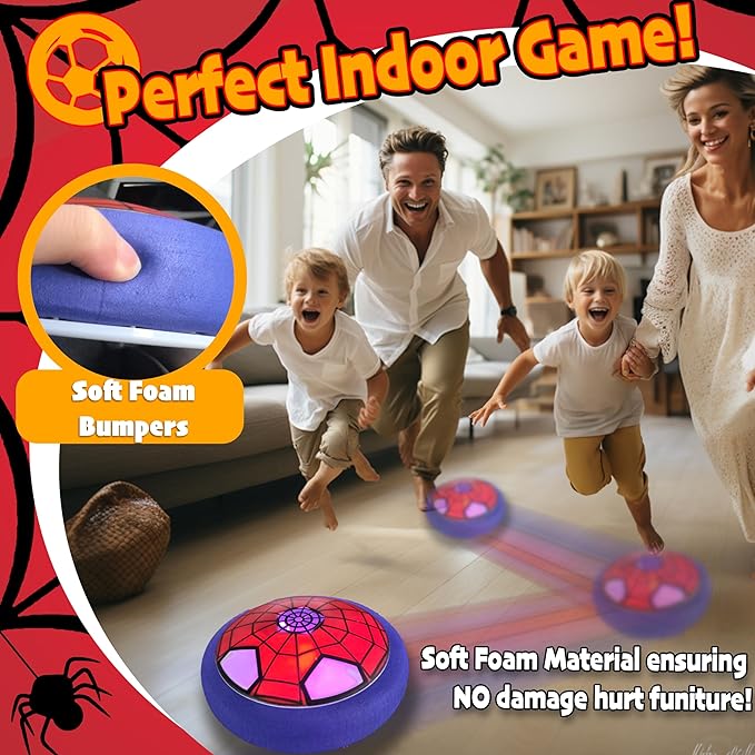 Hover Soccer Ball Indoor Toys,Boy Toys Gifts for Ages 4 5 6 7 8 10 12 Years Old,Air Floating Soccer Toy with LED Lights Foam Bumper,Kids Soccer Toys Birthday Gifts for Boys Girls (1 Pack)