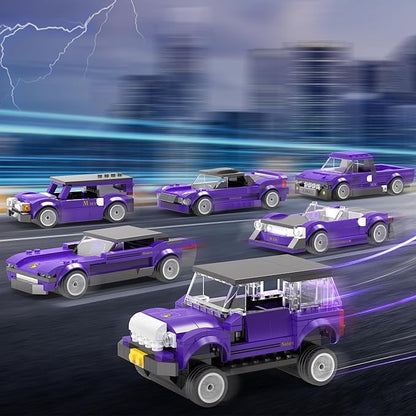 Educiro 6 In1 Speed Champions Car Building Set,Race Car Toy Model Gift for Kids, Girls, and Boys Ages 7-9 (494pcs)