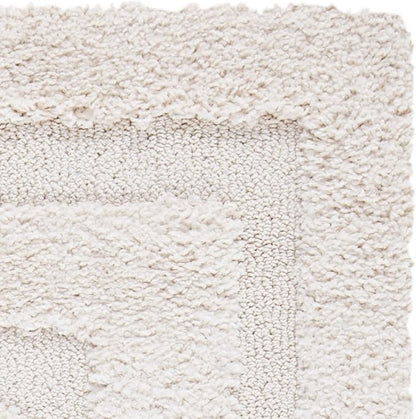 SAFAVIEH Florida Shag Collection Area Rug - 8'6" x 12', Creme & Creme, Border Design, Non-Shedding & Easy Care, 1.2-inch Thick Ideal for High Traffic Areas in Living Room, Bedroom (SG454-1111)