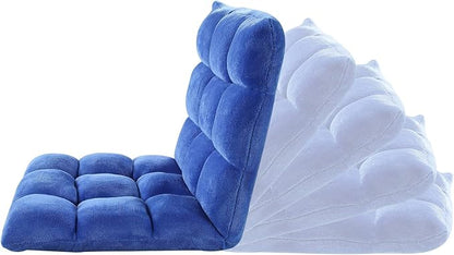 Lounge Adjustable Recliner Rocker Memory Foam Armless Floor Gaming Ergonomic Chair, Royal Blue 43.3D x 21.5W x 5.5H in