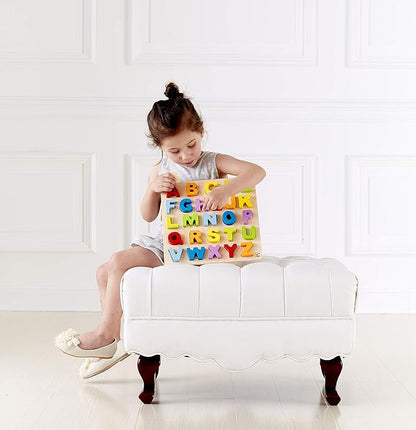 Hape Wooden Alphabet Puzzle| Wooden ABC Letters Colorful Educational Learning Puzzle Toy Board for Toddlers