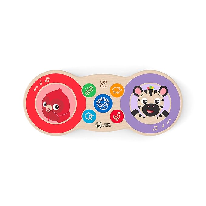 Baby Einstein Upbeat Tunes Magic Touch Wooden Drum Musical Toy Ages 6 Months +