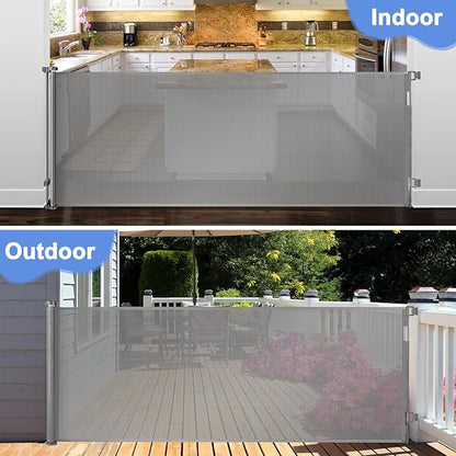 42" Tall X 115" Extra Wide Baby Gates for Large Openings Outdoor Retractable Gate Baby Gate Long Retractable Baby Gates for Stairs Child Gate for Wide Openings Baby Gate Retractable Fence Outdoor Gate