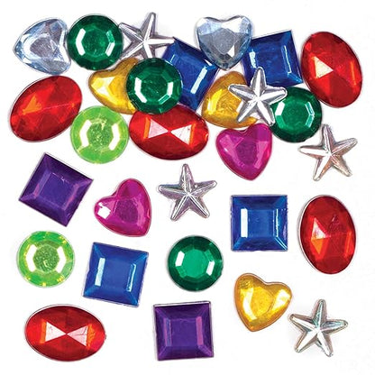 Baker Ross AW976 Self Adhesive Acrylic Jewels Value Tub - Pack of 800, Arts and Crafts for Kids