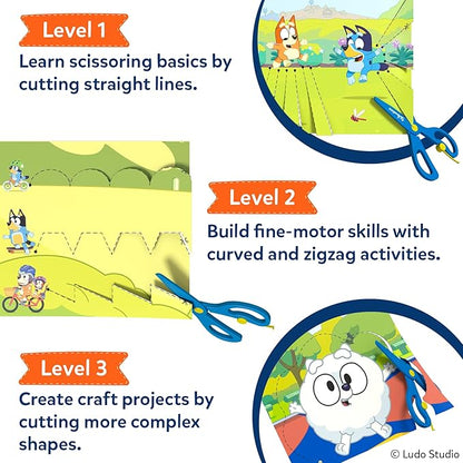 Skillmatics Scissor Skills Activity Book - Snip Snip Bluey, Preschool Cutting & Creative Activities, Felt Craft Kit, Fine Motor Skills Toys, Gifts for Boys & Girls Ages 3, 4, 5, 6, 7