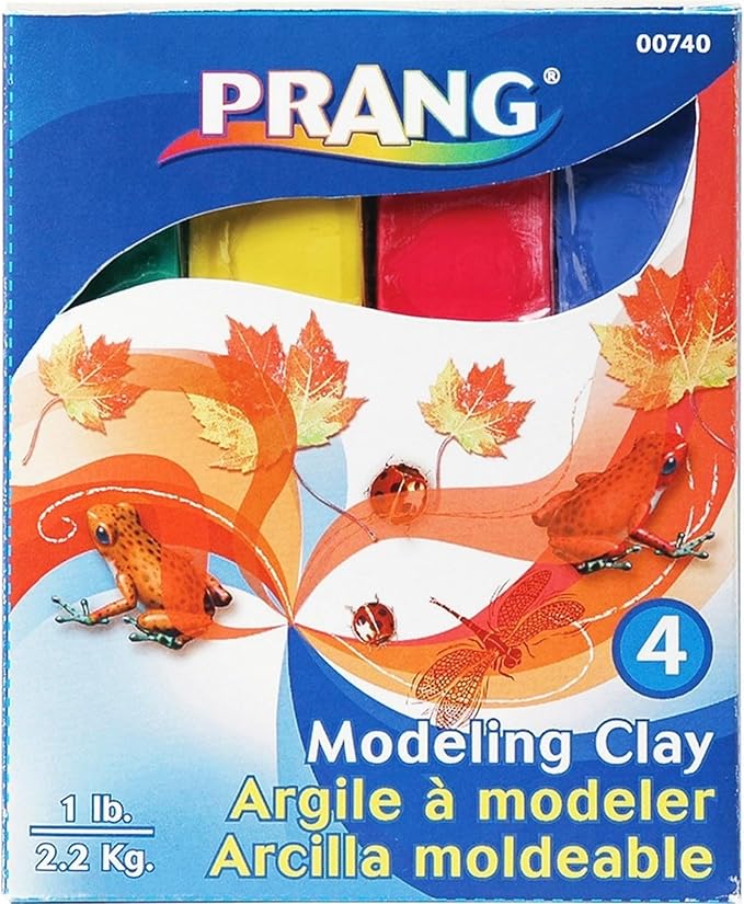 Prang Modeling Clay Set, 4 Colored Clay Blocks per Set, 0.25 Pounds Each, Red, Yellow, Green and Blue (00740)