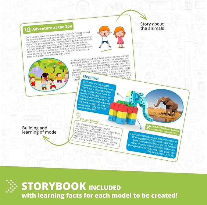 Engino STEAM Maker Junior 10 Model Set, Stackable Building Blocks, STEM Building Toys, Educational Toys for Kids 4+, Gift for Boys & Girls