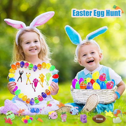 200 Pcs Prefilled Easter Eggs with Toys Inside,Easter Basket Stuffers Gifts in Surprise Eggs,Easter Toys Bulk,Easter Egg Hunt,Prizes Classroom Events,Easter Gifts Bulk,Eggs Fillers,Easte Party Favors