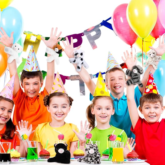 Liliful 8 Pack Kids Valentine's Day Gifts Stuffed Animal Cat Slap Bracelets, Valentines 8 Inch Plush Wrist Cute Snap Bracelets Birthday for Boys Girls Child Bulk Items Party Favors(Kittens)