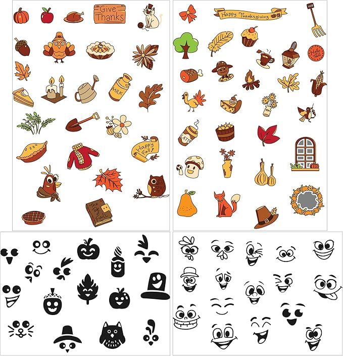 JOYIN 53 Sheets Thanksgiving Crafts Notebook with 20 Make-a-face Make A Turkey Stickers, 10 Coloring Book, 10 Scratch Cards, 5 Plain Paper and 8 Stickers Thanksgiving Party Favor Classroom Gifts