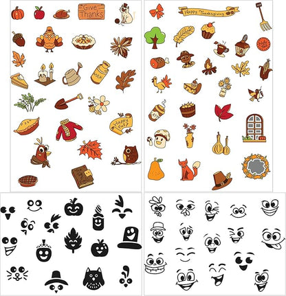 JOYIN 53 Sheets Thanksgiving Crafts Notebook with 20 Make-a-face Make A Turkey Stickers, 10 Coloring Book, 10 Scratch Cards, 5 Plain Paper and 8 Stickers Thanksgiving Party Favor Classroom Gifts