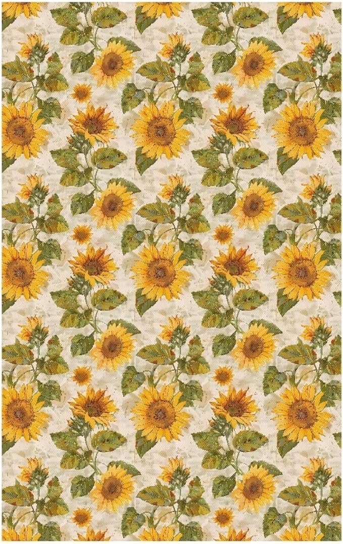 Sunflower Head Protector for Sofa Fabric Recliner Headrest Cover for Recliners Pet Scratch Resistant Couch Headrest Protector Furniture Protector for Recliner Sofa Slipcovers Set of 3