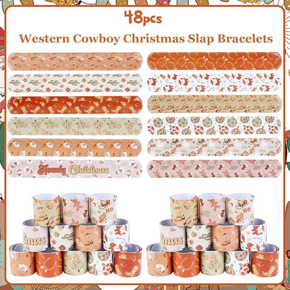 Serencatcher Christmas Slap Bracelets Christmas Party Favors Christmas Slap Wristbands for Xmas Birthday Party Stocking Goodie Bag Stuffers Gifts Toys