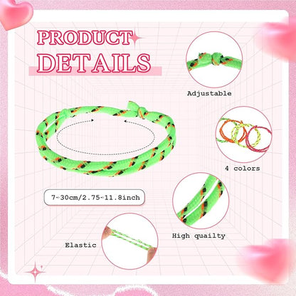 Sratte 50 Pcs Valentine's Day Neon Friendship Bracelets Bulk with 50 Pcs Heart Card for Valentine's Gifts Birthday Goodie Bag Stuffers(Paper,Slap Bracelets)