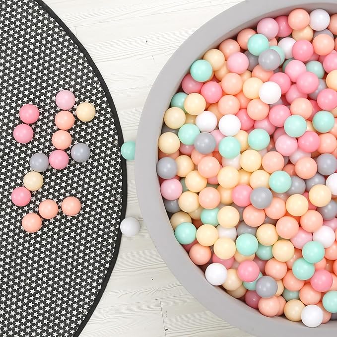 GOGOSO 100 Pit Balls Plastic Balls for Baby Toddlers GirlsToddlers for Playhouse, Baby Pool, Play Ball Fun Centers, for Babies, Kids, Toddlers 1-3, Phthalate Free BPA Free