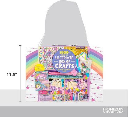 Made By Me Ultimate Craft Box, Unicorn Craft Kit, 1000 Piece Set, Reusable Storage Case, Preschool Arts & Crafts Projects, Great for Group Projects, Craft Box for Kids