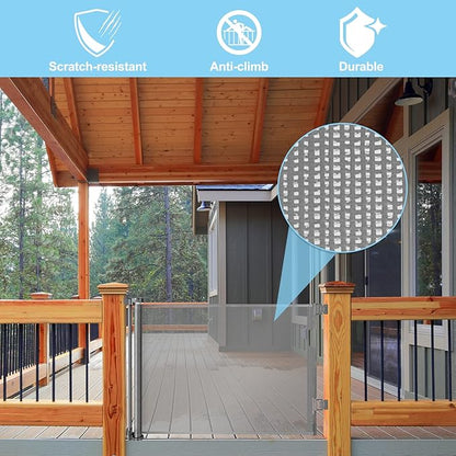 80 Inch Extra Large Retractable Baby Gates Extra Wide Baby Gates for Large Openings Indoor Pet Gates for Dogs Indoor Big baby Gate for Doorways Extra Long Baby Gate Outdoor Pet gate for Doorway (Grey)