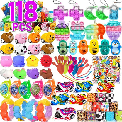 118 Pack Party Favor for Kids 4-8-12, Treasure Box Toys, School Classroom Prizes, Pinata Stuffers Goodie Bag Fillers, Treasure Chest Carnival Prizes