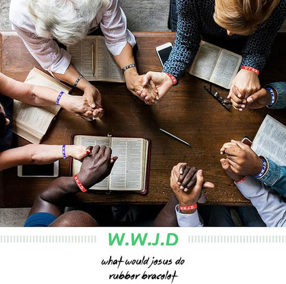 Jadive 20 Pcs WWJD Rubber Bracelets What Would Jesus Do Silicone Wristbands for Women Men Jesus WWJD Inspirational Bracelet Motivational Bracelet Religious Christian Party Favors Gifts