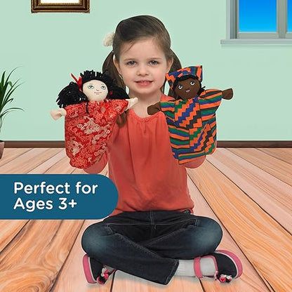 Children's Factory Multi-Cultural Hand Puppets, Set-8, Kids Preschool or Daycare Pretend Play, Toddler Playroom or Homeschool Activity