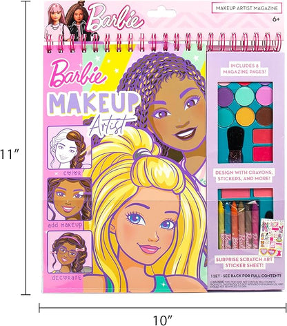 Horizon Group USA Barbie Makeup Artist Magazine, Create Your Own Hair & Makeup Looks Using 130+ Stencils, 180+ Stickers, Crayons, Pretend Makeup & More