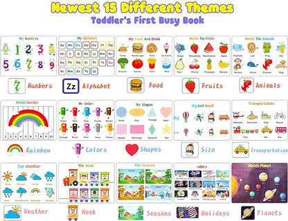 Huijing Montessori Preschool Learning Activities Busy Book - Workbook Activity Binder / Toys for Toddlers, Autism Learning Materials and Tracing Coloring Book