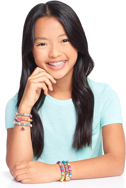 Make It Real - Heishi Beads with Storage Case - Jewelry & Charm Bracelet Making Kit with Storage Case - Friendship Bracelet Set with Beads, Charms & Thread - Arts & Crafts Bead Kit for Girls