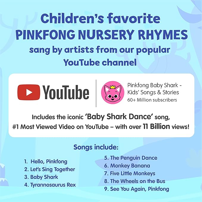 Pinkfong Sing-Alongs 10 Button Sound Book | Baby Shark Toys | Learning & Education Toys | Interactive Baby Books for Toddlers 1-3 | Gifts for Boys & Girls