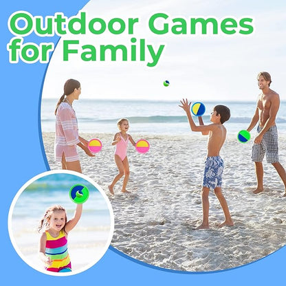 Weehoey Beach Games - Kids Toys - Outdoor Games for Kids, Toss and Catch Ball Set with 6 Paddles 3 Balls, Toys for 3 4 5 6 7 8+ Year Old Boys Girls Christmas Birthday Gifts