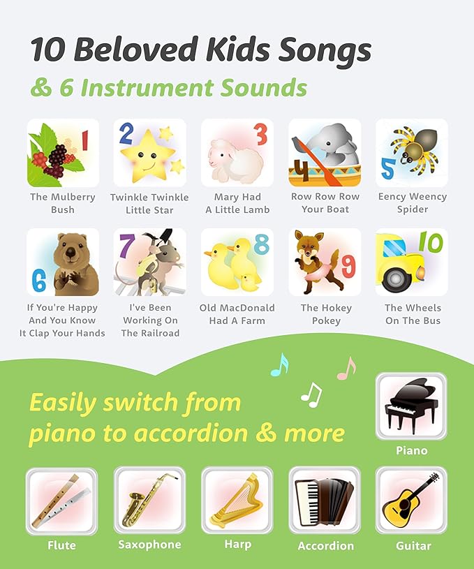 BEST LEARNING My First Piano Book - Educational Musical Toy for Toddlers Kids Ages 3-5 Years - Ideal 3, 4 Year Old Boy or Girl Birthday Present