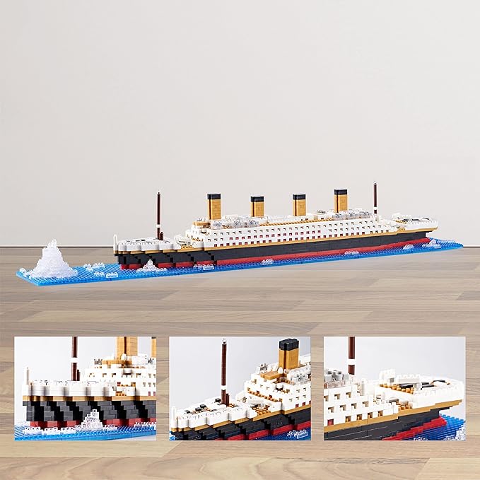 Micro Mini Blocks Building Set Architecture Titanic Cruise Ship Modle Kit, a DIY Mini Bricks for Adults and Toys Presents for Kids 1872 PCS