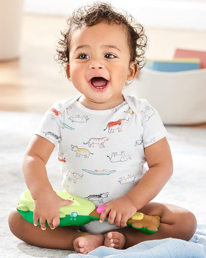 Skip Hop Baby Walker Explore & More 4-in-1 Toy Walker and Skip Hop Baby Toy Guitar Farmstand Grow & Play Rock-A-Mole Guitar