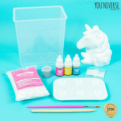 Just My Style Youniverse Crystal-Growing Unicorn by Horizon Group USA, DIY Crystal Growing Kit, STEM Kit, Grow Crystals on a 3D Unicorn Figurine, Includes Container for Crystal Growing, Paints & More