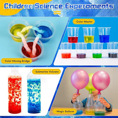 Science Kits for Kids 68 Lab Science Experiments Educational Scientific Toys, STEM Activities Educational Scientist Toys Gifts for Boys Girls Chemistry Set Volcano Eruption Activities Science Project