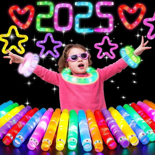 12 PCS Light up Glow Sticks for Kids 4-8-12, Bulk Party Pack Glow Bracelets Necklaces for Toddlers, Glow in The Dark Party Supplies, Valentine's Day Birthday Dancing Camping Decorations