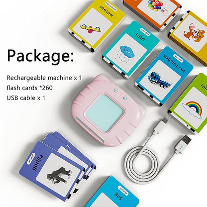 Lapare Audible Learning Toy with Music for Toddler Age 1 2 3 4 5, 520 Sight Words Talking Flash Cards Toy for Girls to Learn Alphabet Number Color Shapes and More