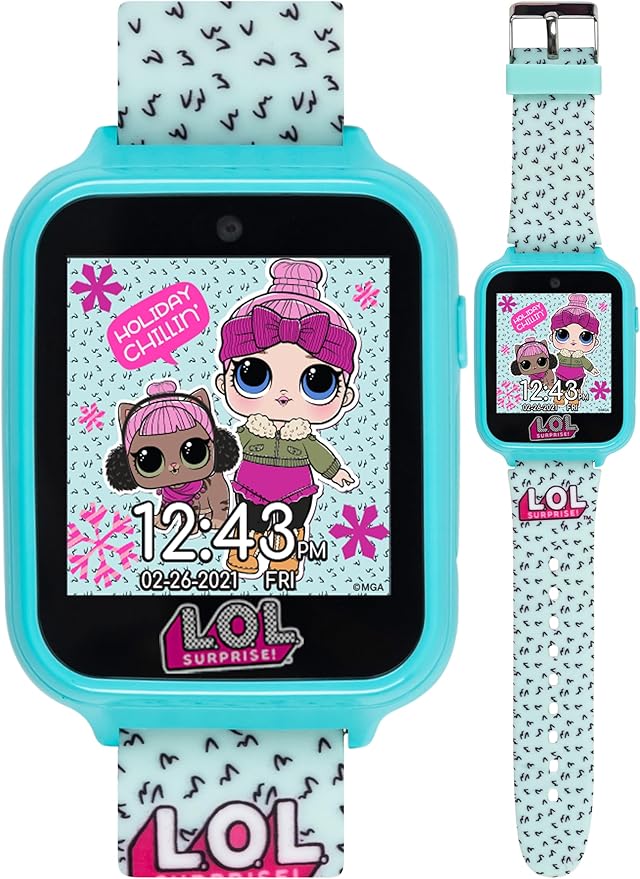 Accutime Kids LOL Surprise Light Blue Educational Touchscreen Smart Watch Toy for Girls, Boys, Toddlers - Selfie Cam, Learning Games, Alarm, Calculator, Pedometer & More (Model: LOL4299AZ)