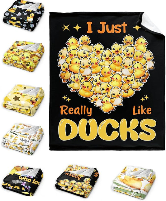 I Just Really Like Ducks Blanket Adult duck Blanket Kids Funny Blanket Suitable for Bedroom bed sofa Crib Couch Chair outdoor All Season Items That Yellow Duck Lovers Will Love 80"x60"for Adult