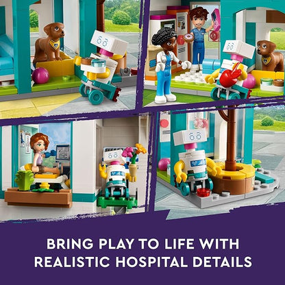 LEGO Friends Heartlake City Hospital Toy Playset, Helicopter Toy and Mini-Doll Characters, Building Set for Kids, Pretend Play, Gift for Girls and Boys Ages 7 Years Old and Up, 42621