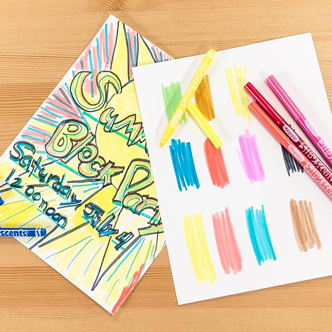 Crayola Silly Scents Washable Scented Markers, 10 Count, Gift for Kids