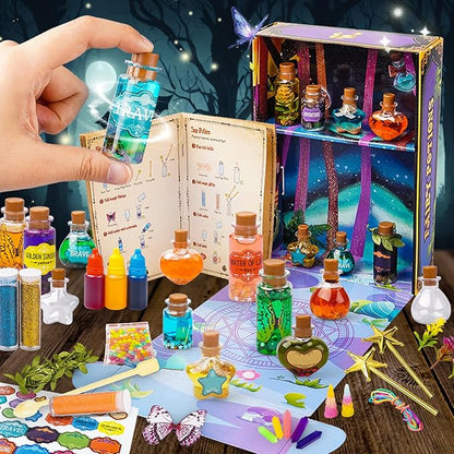 JEEKALO Fairy Potions Kit for Kids, Magic Kids Mix Potion Making kit 22 Bottles, DIY Creative Toy Art Craft Set Christmas Birthday Present for Girls Boys Age 6 7 8 9 10 11 12