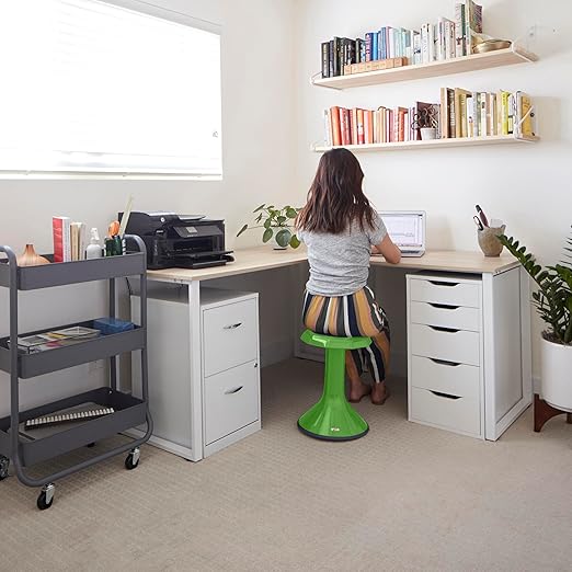 ECR4Kids ACE Active Core Engagement Wobble Stool, 18-Inch Seat Height, Flexible Seating, Grassy Green