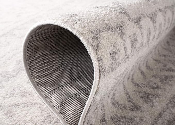 SAFAVIEH Adirondack Collection Area Rug - 8' x 10', Ivory & Silver, Moroccan Boho Distressed Design, Non-Shedding & Easy Care, Ideal for High Traffic Areas in Living Room, Bedroom (ADR119A)