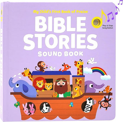 Bible Stories Christian Sound Books for Kids - 6 Bible Songs for Toddlers – Christian Easter Gifts for Kids, Baby Books & Toys for Kids - Easter Basket Essentials, Baptism, Christening Baby Gifts