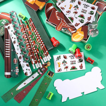 BenLouis 240Pcs Football Party Favors Sports Theme Party Pencils Stickers School Stationery Bulk for Kids Football Birthday Party Team Gift Goodie Bag Fillers Classroom games Rewards Supplies