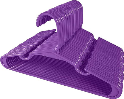 Utopia Home 60 Pack Kids Hangers - 11.5 Inch Plastic Baby Hangers for Closet - Childrens Hanger for Clothes & Infant Hanger for Closet - Ideal for Everyday Standard Use (Purple)
