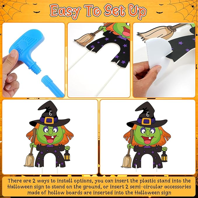 8Pcs Halloween Mini Golf Game Set, Halloween Yard Sign Games for Kids Party, Mini Golf Toy Game Include Clubs Balls Yard Sign Holes for Halloween Party Teens Golf Yard Lawn Indoor Outdoor Decorations