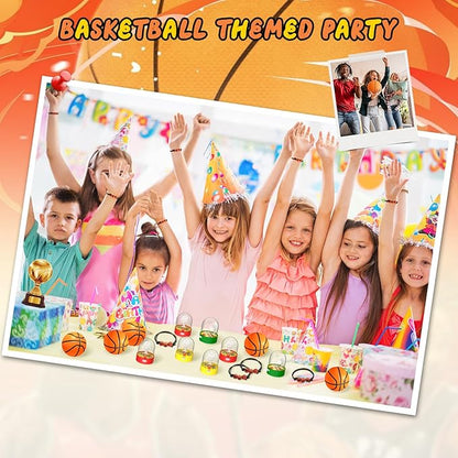 36 Pcs Basketball Party Favors, Including Mini Shooting Game, Ball and Adjustable Bracelets, Goodie Bag for Kids 4-12