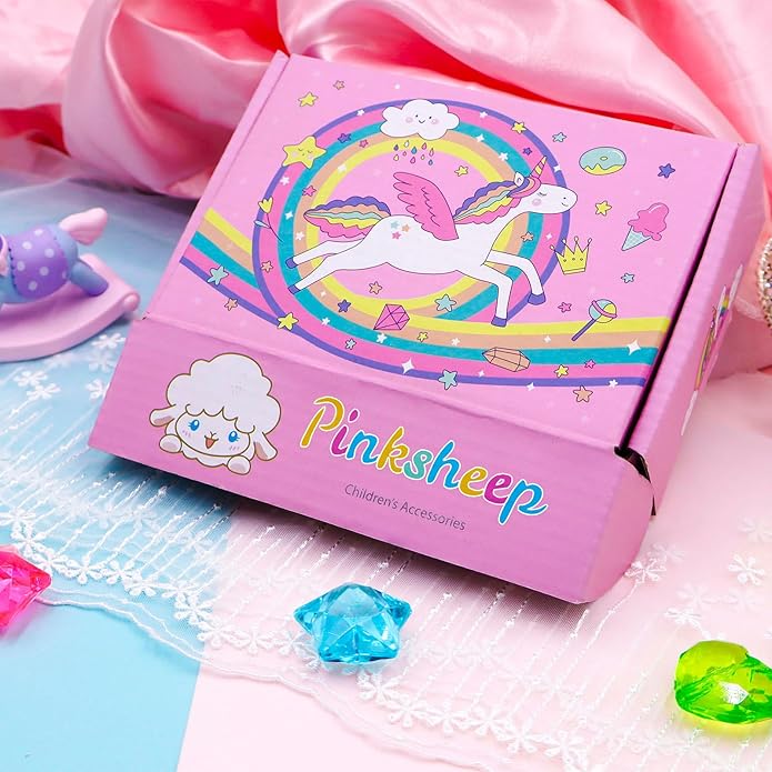 PinkSheep Toddler Jewelry Kids Jewelry Kids Necklace Choker and Bracelet 3 Pack 9pcs, Little Girls Jewelry In Box, Flower Girl Gift Kids Girls Accessories